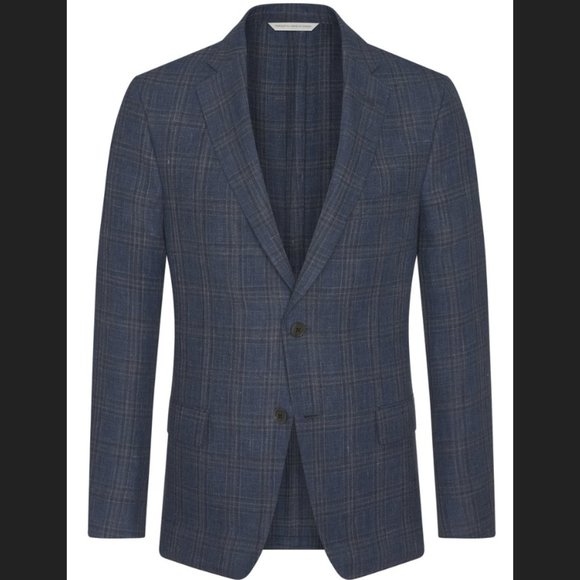 Samuelsohn Other - SAMUELSOHN Denim Linecheck Plaid Jacket Size 44L